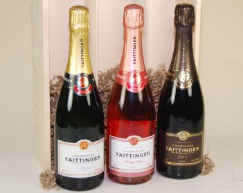 Taittinger Brut Réserve, Prestige Rosé & Vintage Triple Wood Box