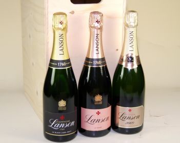 Lanson Le Black Label, Le Rosé & Gold 2009 Wood Case of 6