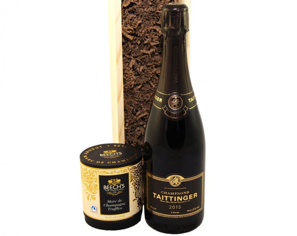 Taittinger Brut Vintage 2015 & Truffles Wood Box