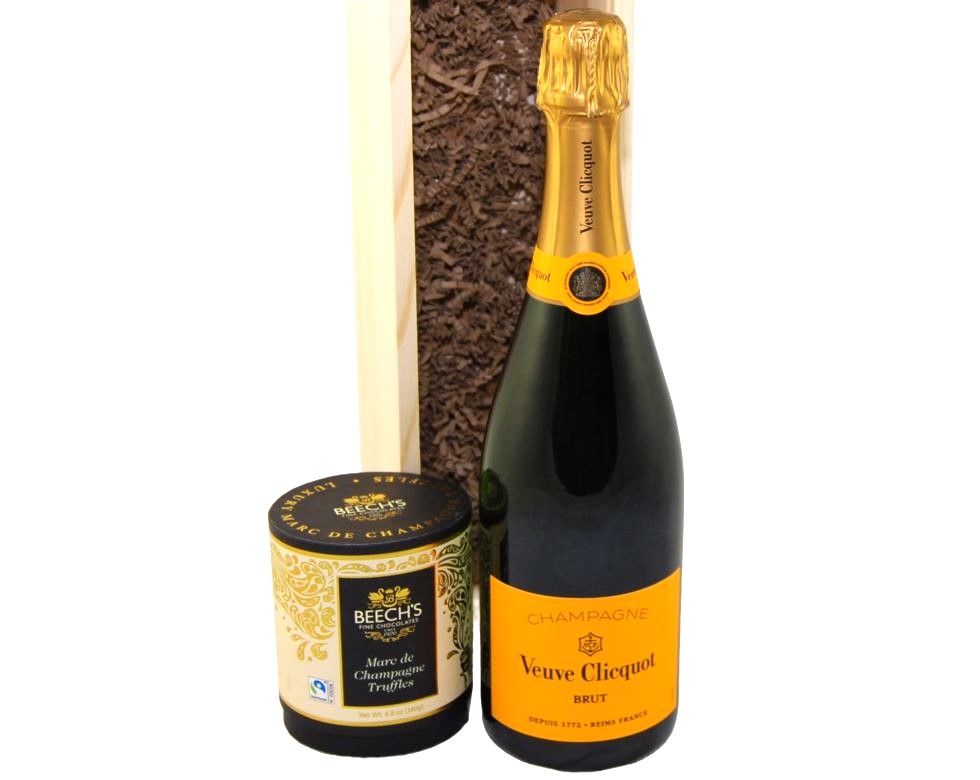 Veuve Clicquot Brut NV & Truffles Wood Box