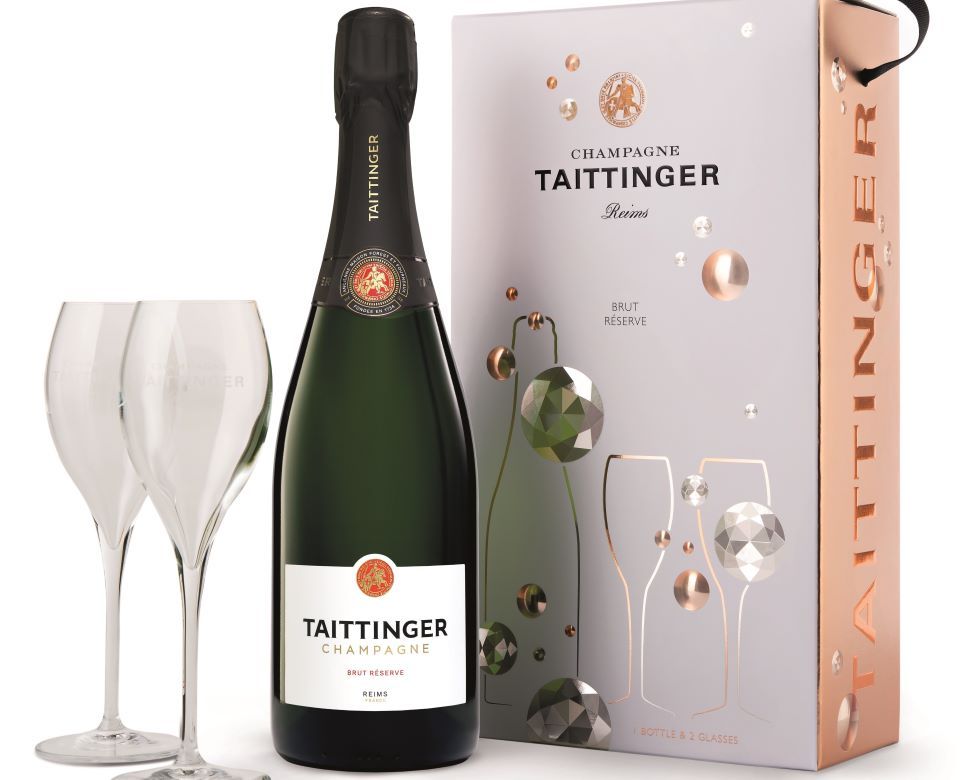 Taittinger Brut Réserve NV & Flutes Gift Set