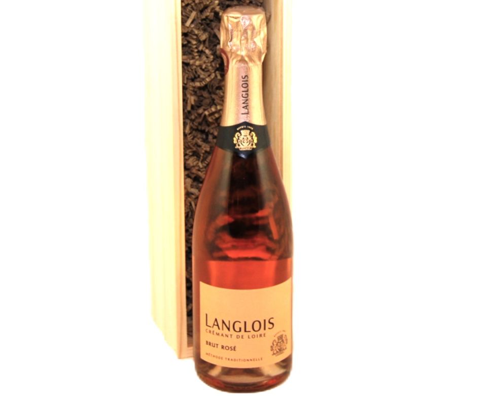 Langlois Crémant de Loire Brut Rosé NV Wood box
