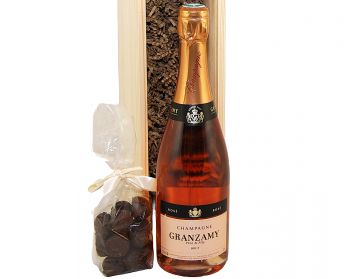 Granzamy Père & Fils Brut Rosé NV & Truffles Wood Box