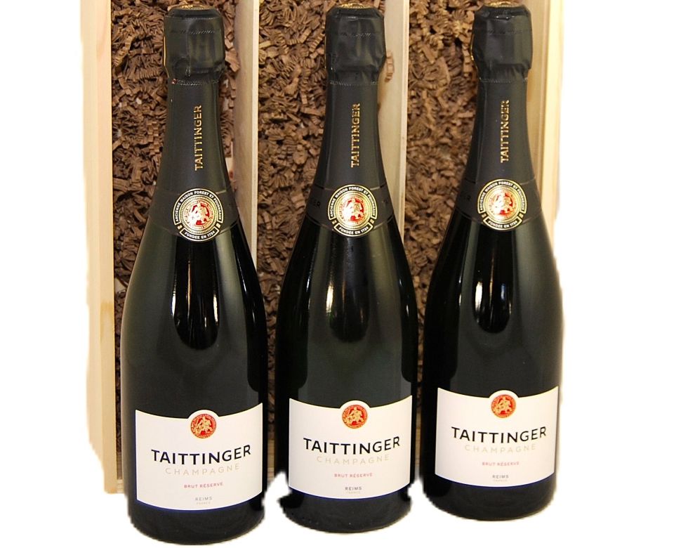 Taittinger Brut Réserve NV Triple Wood Box