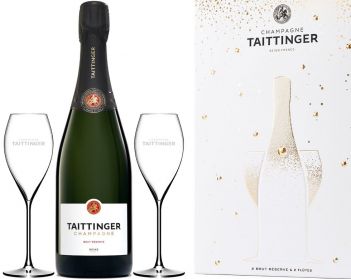 Taittinger Brut Réserve NV & Flutes Gift Set