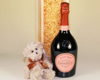 Laurent-Perrier Rose Champagne Gift Set with Bear