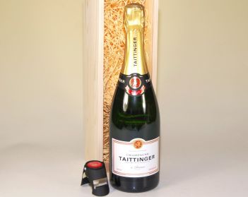 Taittinger Brut Réserve NV & Stopper Wood Box